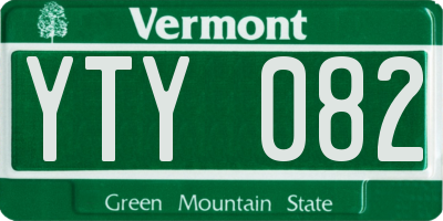 VT license plate YTY082