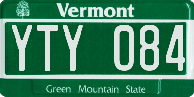 VT license plate YTY084