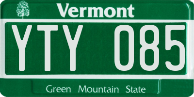 VT license plate YTY085