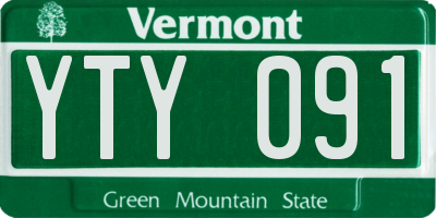 VT license plate YTY091