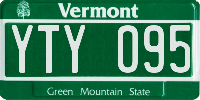 VT license plate YTY095