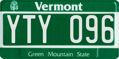 VT license plate YTY096