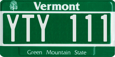 VT license plate YTY111