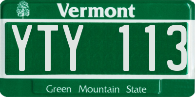 VT license plate YTY113