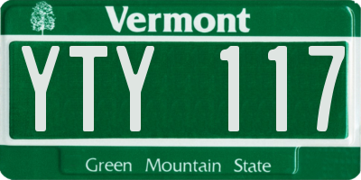 VT license plate YTY117