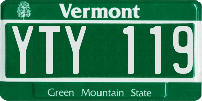 VT license plate YTY119