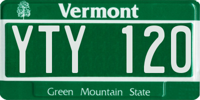 VT license plate YTY120