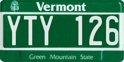 VT license plate YTY126