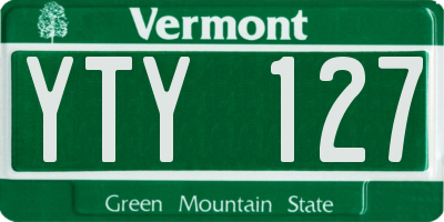 VT license plate YTY127