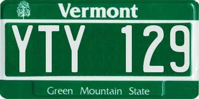 VT license plate YTY129