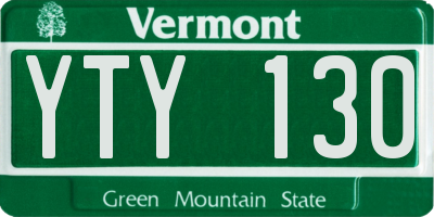 VT license plate YTY130