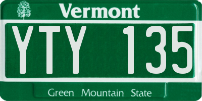 VT license plate YTY135
