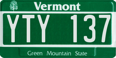VT license plate YTY137