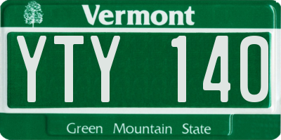 VT license plate YTY140