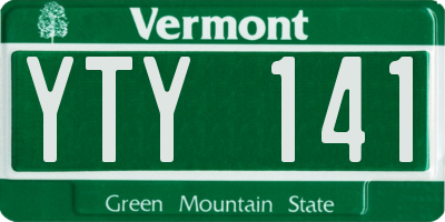 VT license plate YTY141
