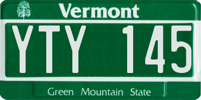 VT license plate YTY145