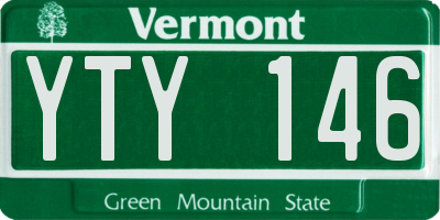VT license plate YTY146