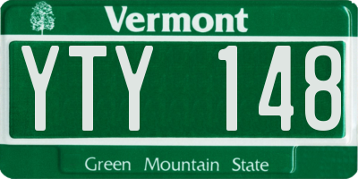 VT license plate YTY148