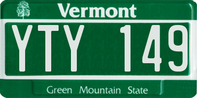 VT license plate YTY149