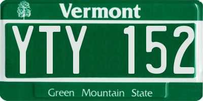 VT license plate YTY152