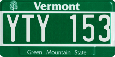 VT license plate YTY153
