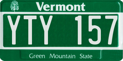 VT license plate YTY157