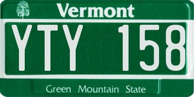 VT license plate YTY158