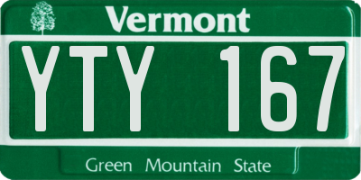 VT license plate YTY167