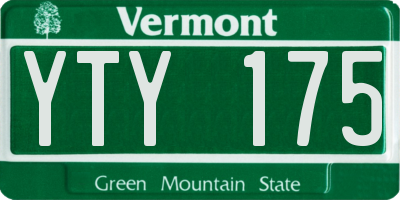 VT license plate YTY175