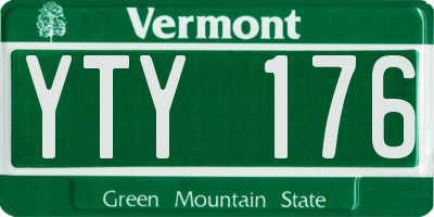 VT license plate YTY176