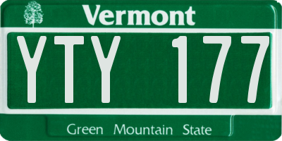 VT license plate YTY177