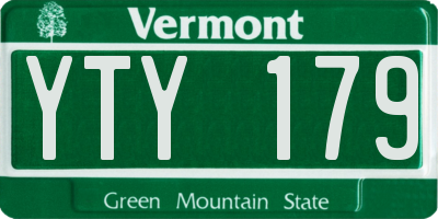VT license plate YTY179