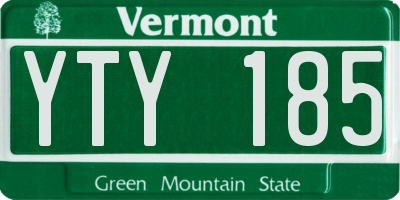 VT license plate YTY185