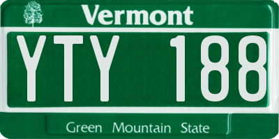 VT license plate YTY188