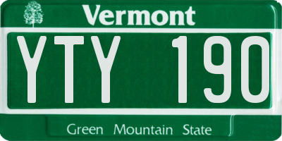 VT license plate YTY190