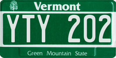 VT license plate YTY202