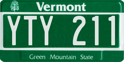 VT license plate YTY211