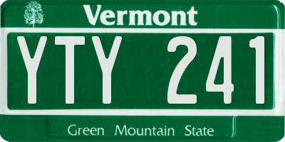 VT license plate YTY241