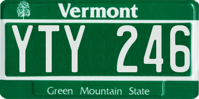 VT license plate YTY246
