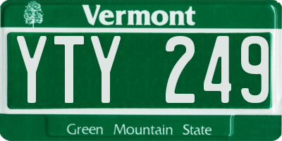 VT license plate YTY249