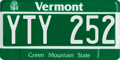 VT license plate YTY252