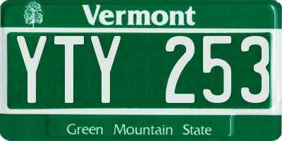 VT license plate YTY253