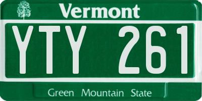 VT license plate YTY261
