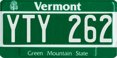 VT license plate YTY262