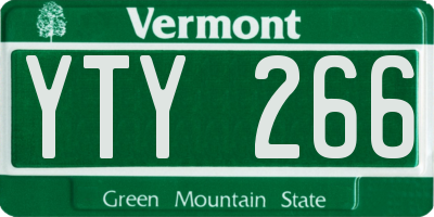 VT license plate YTY266