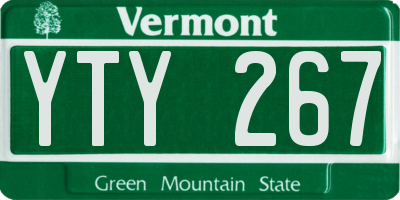 VT license plate YTY267