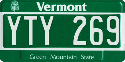 VT license plate YTY269