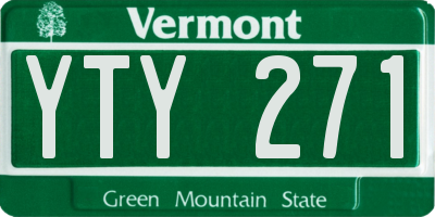 VT license plate YTY271
