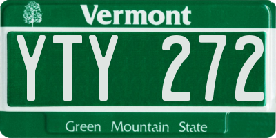 VT license plate YTY272