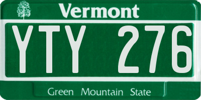 VT license plate YTY276